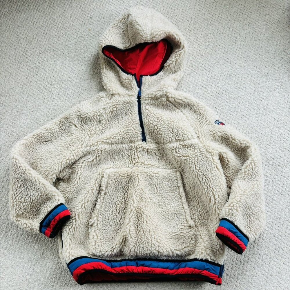 Zara Sherpa Hoodie Pullover Jacket